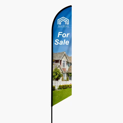 Angled feather flag